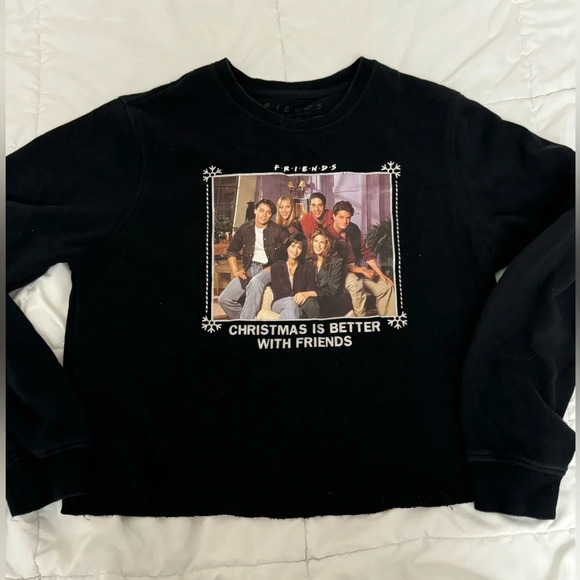 FRIENDS Tops - Friends Cropped Holiday Sweatshirt Friends TV Show 90’s Ugly Christmas Sweater